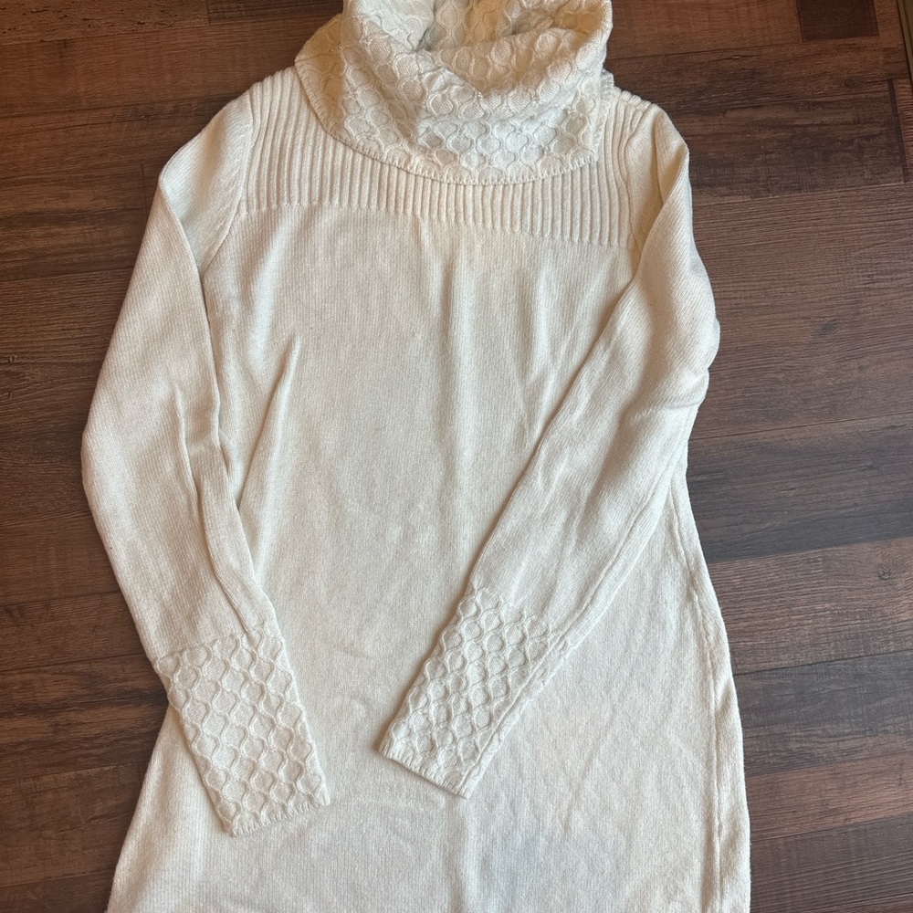 White House Black Market Cream Cowl Neck Sweater